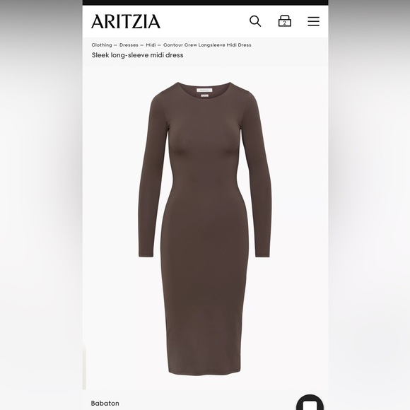 Aritzia (Babaton) contour crew long sleeve midi dress. Size S. - Picture 2 of 12